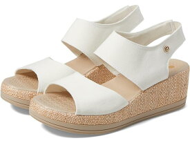 (取寄) ビジーズ レディース リビール アンクル ストラップ ウェッジ サンダル Bzees women Bzees Reveal Ankle Strap Wedge Sandals Bright White