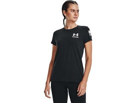 (取寄) アンダーアーマー レディース ニュー フリーダム バナー T-シャツ Under Armour women Under Armour New Freedom Banner T-Shirt Black/White