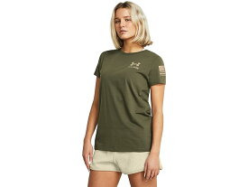 (取寄) アンダーアーマー レディース ニュー フリーダム バナー T-シャツ Under Armour women Under Armour New Freedom Banner T-Shirt Marine OD Green/Desert Sand