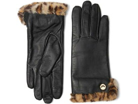 (取寄) ローレン ラルフローレン レディース フォー ファー ライン レザー タッチ グローブ LAUREN Ralph Lauren women LAUREN Ralph Lauren Faux Fur Lined Leather Touch Glove Leopard/Black