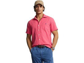 (取寄) ラルフローレン メンズ クラシック フィット リネン-コットン キャンプ シャツ Polo Ralph Lauren men Polo Ralph Lauren Classic Fit Linen-Cotton Camp Shirt Pale Red
