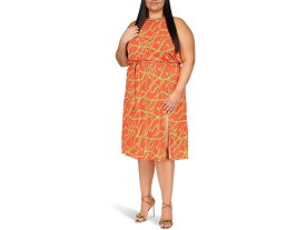 (取寄) マイケルコース レディース プラス サイズ チェイン ネック ミディ ドレス MICHAEL Michael Kors women MICHAEL Michael Kors Plus Size Chain Neck Midi Dress Optic Orange