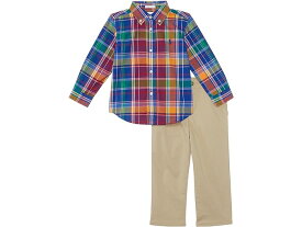(取寄) ラルフローレン キッズ ボーイズ プレイド コットン シャツ アンド チノ パンツ セット (インファント) Polo Ralph Lauren Kids boys Polo Ralph Lauren Kids Plaid Cotton Shirt & Chino Pants Set (Infant) Royal/Red Multi