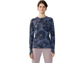 (取寄) マウンテンハードウェア レディース クレーター レイク ロング スリーブ Mountain Hardwear women Mountain Hardwear Crater Lake Long Sleeve Blue Slate Spore Dye Print