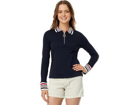 (取寄) トミーヒルフィガー レディース ロング スリーブ 1/4 ジップ ポロ Tommy Hilfiger women Tommy Hilfiger Long Sleeve 1/4 Zip Polo Sky Captain