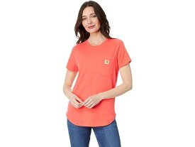 (取寄) カーハート レディース フォース リラックスド-フィット フィット ミッドウエイト ポケット T-シャツ Carhartt women Carhartt Force Relaxed Fit Midweight Pocket T-Shirt Coral Glow