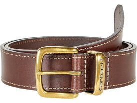 (取寄) カーハート ブライドル レザー デボスト メタル キーパー ベルト Carhartt Carhartt Bridle Leather Debossed Metal Keeper Belt Brown/Brass Finish