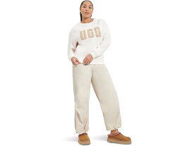 (取寄) アグ レディース マドレーヌ ファジー ロゴ クルー ネック T-シャツ UGG women UGG Madeline Fuzzy Logo Crew Neck T-Shirt Nimbus/Sand