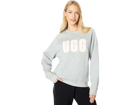 (取寄) アグ レディース マドレーヌ ファジー ロゴ クルー ネック T-シャツ UGG women UGG Madeline Fuzzy Logo Crew Neck T-Shirt Grey Heather/Sonora