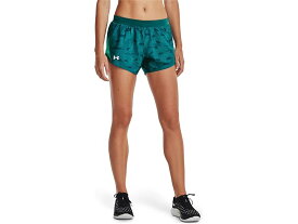 (取寄) アンダーアーマー レディース フライ バイ 2.0 プリンテッド ショーツ Under Armour women Under Armour Fly By 2.0 Printed Shorts Coastal Teal/Coastal Teal/Reflective