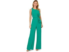 (取寄) アドリアナ パぺル レディース ワイド レッグ ボウ ディテール ジャンプスーツ Adrianna Papell women Adrianna Papell Wide Leg Bow Detail Jumpsuit Botanic Green