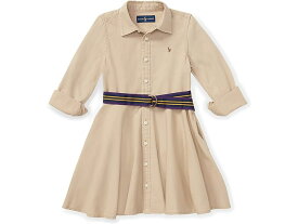 (取寄) ラルフローレン キッズ ガールズ ベルテッド コットン チノ シャツドレス (トドラー) Polo Ralph Lauren Kids girls Polo Ralph Lauren Kids Belted Cotton Chino Shirtdress (Toddler) Classic Khaki