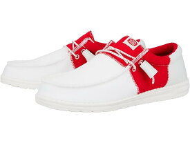 (取寄) ヘイ デュード メンズ ウォーリー トライ-バーシティ スポーツ メッシュ Hey Dude men Hey Dude Wally Tri-Varsity Sport Mesh White/Red