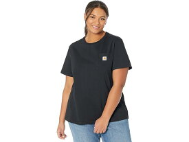 (取寄) カーハート レディース プラス サイズ WK87 ワークウェア ポケット ショート スリーブ T-シャツ Carhartt women Carhartt Plus Size WK87 Workwear Pocket Short Sleeve T-Shirt Black