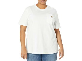 (取寄) カーハート レディース プラス サイズ WK87 ワークウェア ポケット ショート スリーブ T-シャツ Carhartt women Carhartt Plus Size WK87 Workwear Pocket Short Sleeve T-Shirt White
