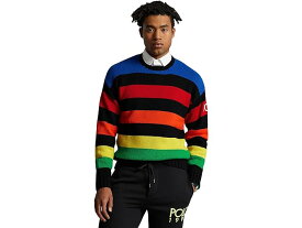 (取寄) ラルフローレン メンズ ロゴ ストライプド ウール-ブレンド セーター Polo Ralph Lauren men Polo Ralph Lauren Logo Striped Wool-Blend Sweater Multi Combo