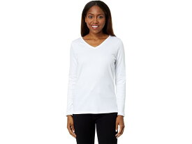 (取寄) エルエルビーン レディース ピマ シェイプド V-ネック ティー ロング スリーブ L.L.Bean women L.L.Bean Pima Shaped V-Neck Tee Long Sleeve White