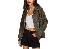 (取寄) ラッキーブランド レディース パッチワーク カモ クロップド ジャケット Lucky Brand women Lucky Brand Patchwork Camo Cropped Jacket Camo Print Mix