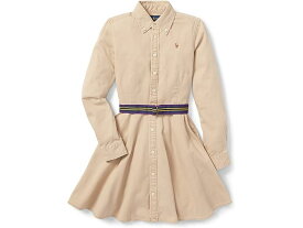 (取寄) ラルフローレン キッズ ガールズ ベルテッド コットン チノ シャツドレス (ビッグ キッズ) Polo Ralph Lauren Kids girls Polo Ralph Lauren Kids Belted Cotton Chino Shirtdress (Big Kids) Classic Khaki