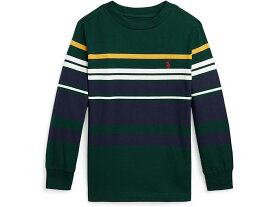 (取寄) ラルフローレン キッズ ボーイズ ストライプド コットン ジャージ ロング スリーブ ティー (トドラー/リトル キッズ) Polo Ralph Lauren Kids boys Polo Ralph Lauren Kids Striped Cotton Jersey Long Sleeve Tee (Toddler/Little Kids) Moss Agate Multi