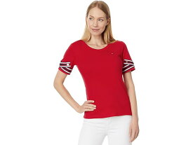 (取寄) トミーヒルフィガー レディース グローバル ショート スリーブ トップ Tommy Hilfiger women Tommy Hilfiger Global Short Sleeve Top Scarlet