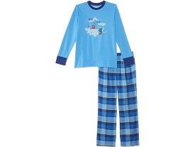 (取寄) エルエルビーン キッズ フランネル パジャマ (ビッグ キッズ) L.L.Bean kids L.L.Bean Flannel Pajamas (Big Kids) Cool Blue Seek the Peak