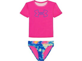 (取寄) アンダーアーマー キッズ ガールズ ショート スリーブ ラッシュガード スイム セット (ビッグ キッド) Under Armour Kids girls Under Armour Kids Short Sleeve Rashguard Swim Set (Big Kid) Rebel Pink