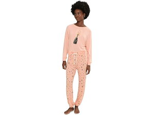 (���) ���f�B�[�X �X�^�[ �V�[�J�[ �u���b�V�� �W���[�W ���E���W �Z�b�g HONEYDEW women Star Seeker Brushed Jersey Lounge Set Champagne Stars