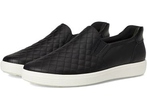 (���) �G�R�[ ���f�B�[�X �\�t�g 7 �L���e�b�h �C�[�W�[ �X���b�|�� �X�j�[�J�[ ECCO women Soft 7 Quilted Easy Slip-On Sneakers Black