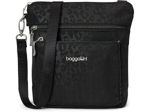 (���) �o�b�K���[�j ���f�B�[�X ���_�� �|�P�b�g �N���X�{�f�B Baggallini women Modern Pocket Crossbody Black Cheetah Emboss