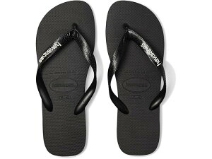 (���) �n���C�A�i�X �����Y ���S �T���_�� Havaianas men Logo Filete Sandals Black/White/Black
