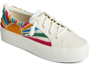 (���) �X�y���[ ���f�B�[�X �N���X�g ���B�[�u �v���b�g�t�H�[�� Sperry women Crest Vibe Platform White