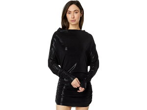 (���) �m�[�} �J�}�� ���f�B�[�X �I�[�� �C�� ���� �V���[�h �{�g�� �~�j �h���X Norma Kamali women All In One Shirred Bottom Mini Dress Black