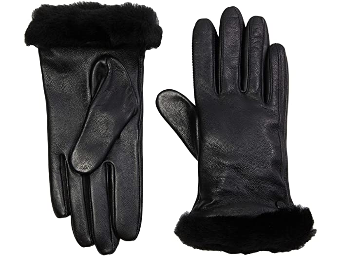 (取寄) アグ レディース クラシック レザー ショーティー テック グローブ UGG women UGG Classic Leather Shorty Tech Gloves Black