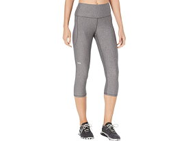 (取寄) アンダーアーマー レディース ヒートギア アーマー ハイウエスト ポケットド カプリ Under Armour women HeatGear Armour High-Waisted Pocketed Capris Charcoal Light Heather/White