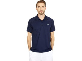 (取寄) ラコステ メンズ ショート スリーブ スポーツ ブリーザブル ラン-レジスタント インターロック ポロ シャツ Lacoste men Lacoste Short Sleeve Sport Breathable Run-Resistant Interlock Polo Shirt Navy Blue
