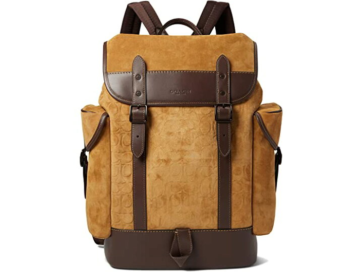 楽天市場】(取寄) コーチ メンズ ヒッチ バックパック イン シグニチャー スエード COACH men COACH Hitch Backpack in Signature Suede Caramel/Mahogany : スウィートラグ