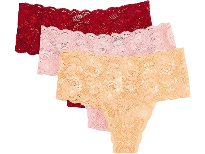 (取寄) コサベラ レディース ネバー セイ ネバー コンフィー キューティー トング 3-パック Cosabella women Cosabella Never Say Never Comfie Cutie Thong 3-Pack Jaipur Pink Taj Sunrise Sindoor Red