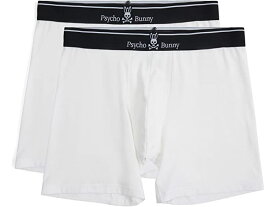 (取寄) サイコ バニー メンズ ソリッド 2-パック ボクサー ブリーフ Psycho Bunny men Psycho Bunny Solid 2-Pack Boxer Brief White