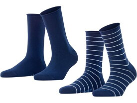 (取寄) ファルケ レディース ハッピー ストライプ 2-パック コットン ソックス Falke women Falke Happy Stripe 2-Pack Cotton Socks Royal Blue