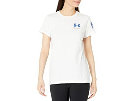 (取寄) アンダーアーマー レディース ニュー フリーダム フロッグ Tシャツ Under Armour women New Freedom Flag T-Shirt White/Royal