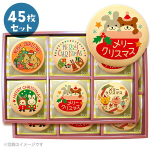 クリスマス スイーツ メッセージクッキー 動物たちのクリスマスパーティ 個包装で配りやすい お得な45枚セット