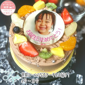 送料無料　チョコ　写真ケーキ 　誕生日ケーキ 子供 4号～10号チョコ プリントケーキ ケーキ スイーツ ギフト バースデーケーキ キャラクター イラスト 大人 ケーキ お祝い 内祝い 写真入り 誕生日 贈り物 お中元 デコレーションケーキ フォトケーキ