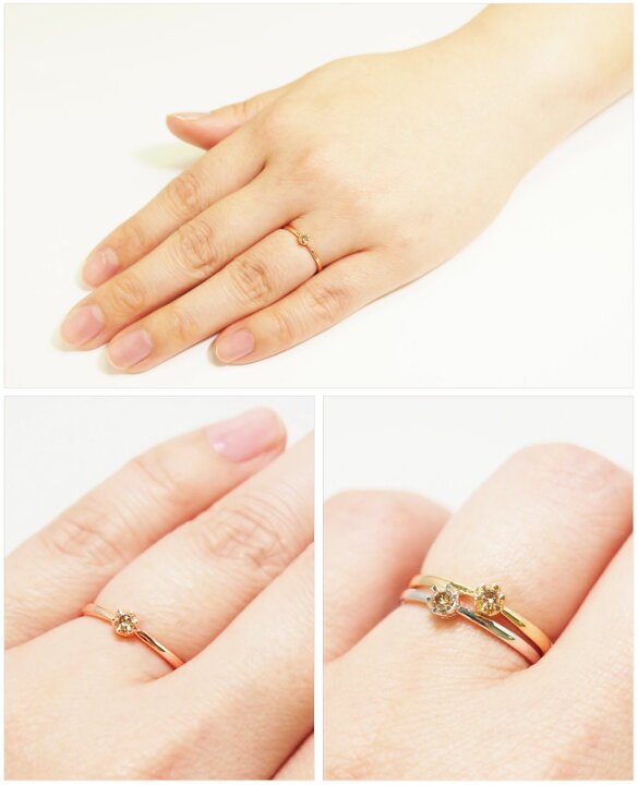 楽天市場】ブラウンダイヤモンド リング 0.05ct 指輪 Petit Brown 18金 