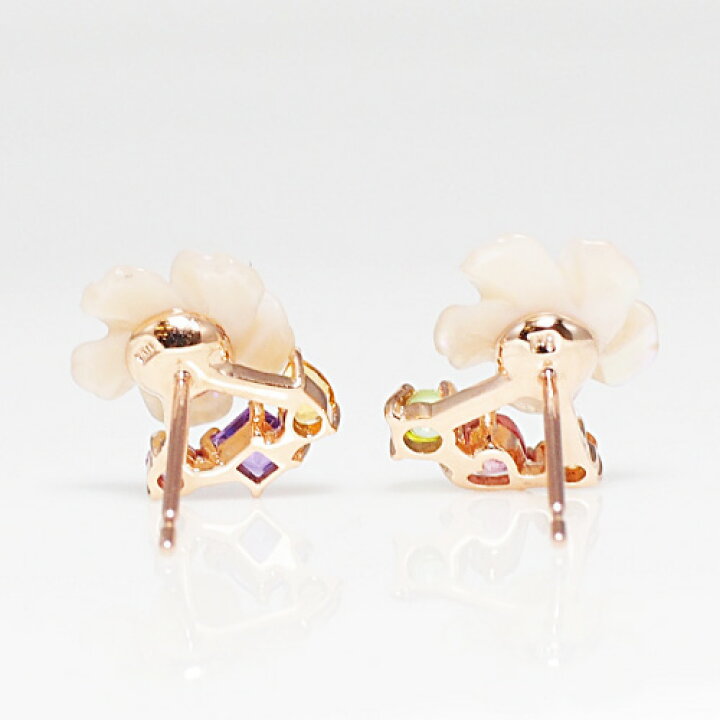 楽天市場】桜 アミュレット スタッド ピアス 18金 18K K18 10金 10K