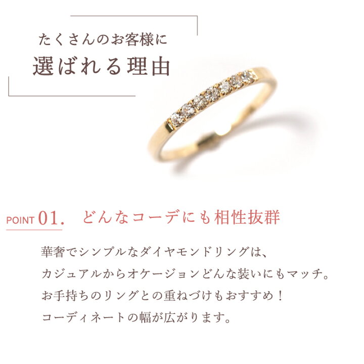 楽天市場】ダイヤモンド 0.10ct ピンキーリング 指輪 ピンキー リング 