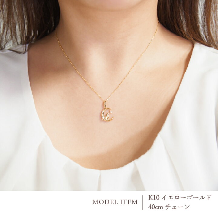楽天市場】猫 ダイヤモンド 誕生石 星 三日月 月 ネックレス ムーン 