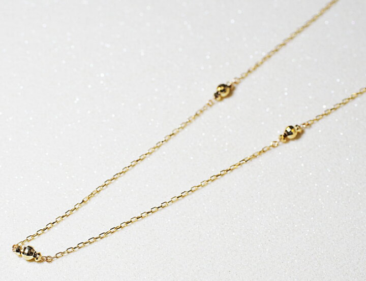 楽天市場】ミラーボール ロング ネックレス 90cm 18金 18K K18 10金 