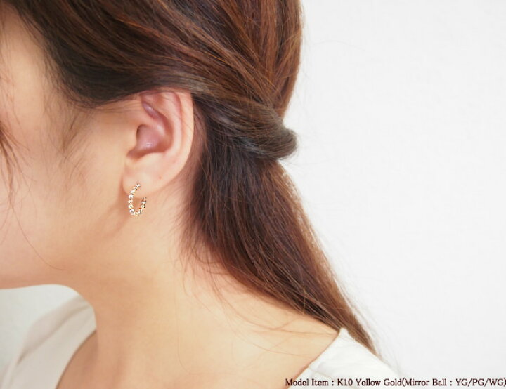 楽天市場】地金 ミラーボール フープ ピアス メタル シンプル 18金 18K 