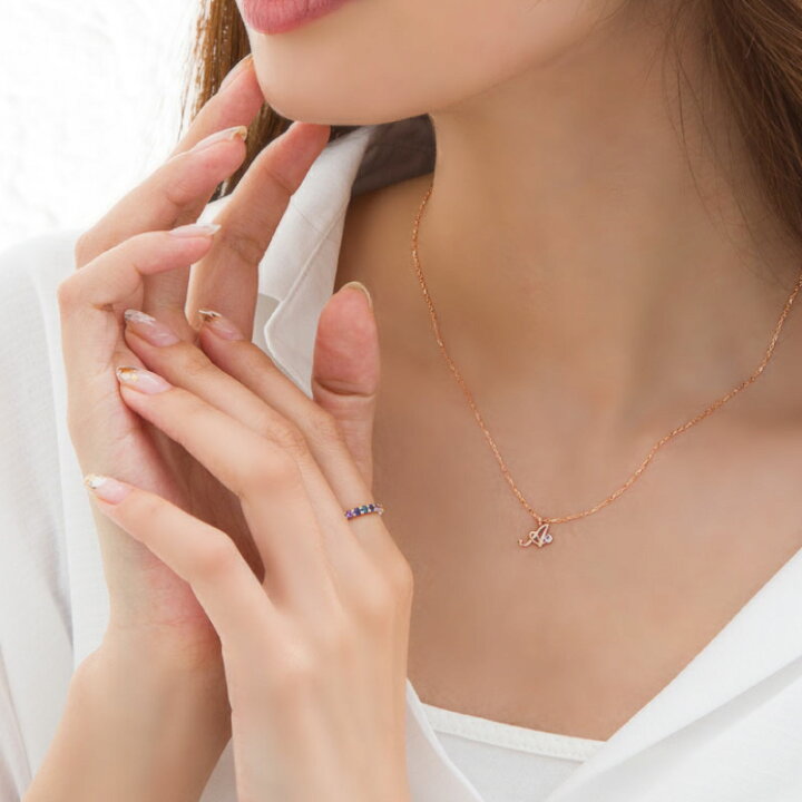 楽天市場】イニシャル 誕生石 ネックレス 18金 18K K18 10金 10K K10 